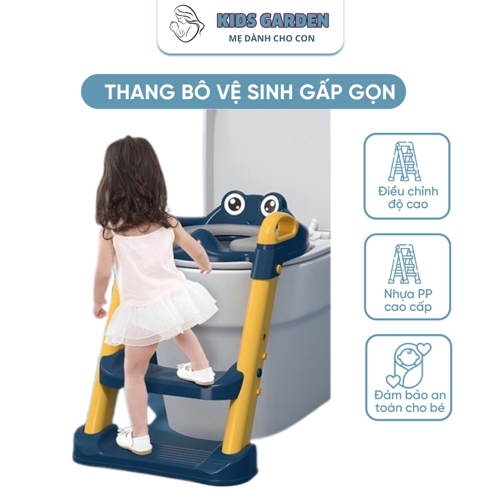 Bô cho bé có thang và nắp thu nhỏ bồn cầu gấp gọn tiện lợi dùng cho bé 1