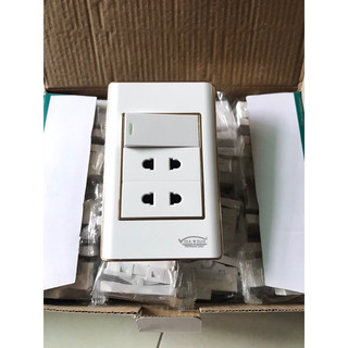 Bộ ổ cắm âm tường khung hợp kim cao cấp Vinasun