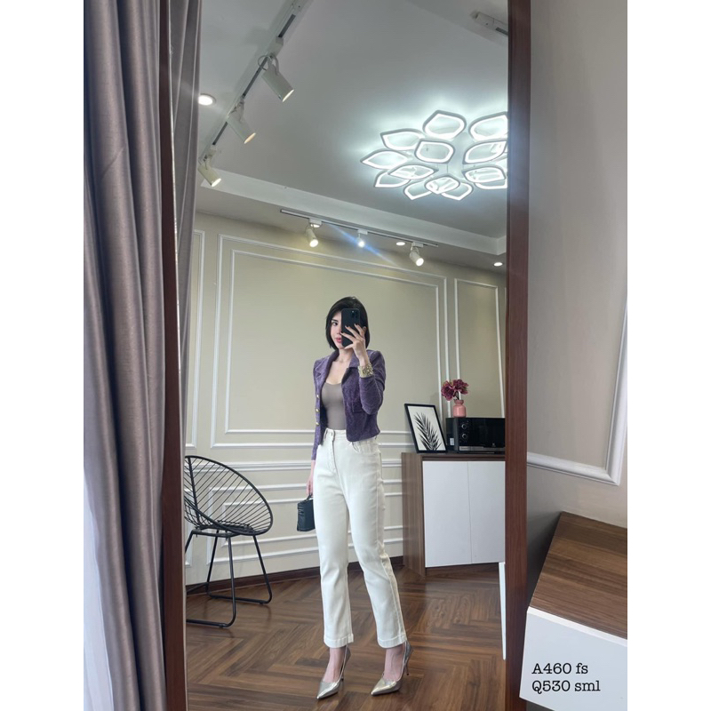 Giày cao gót mũi nhọn màu vàng bạc hậu vuông 6699