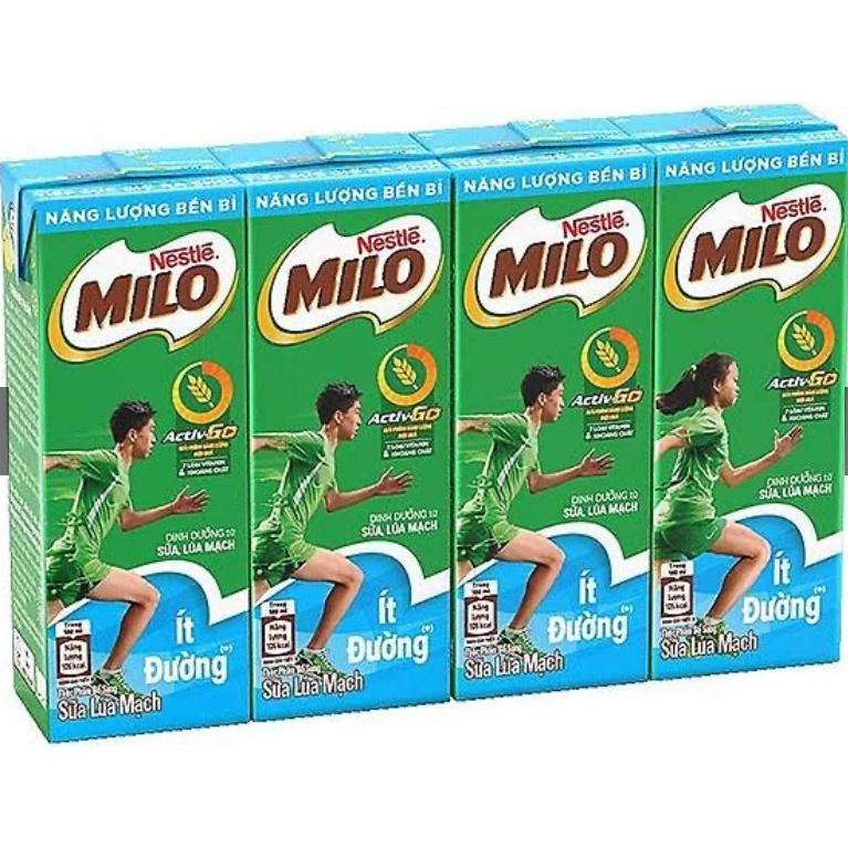 Sữa MILO Lúa mạch Lốc 4 hộp x 180ml