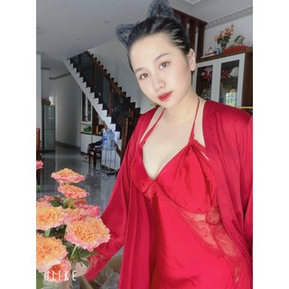 váy ngủ kèm áo choàng