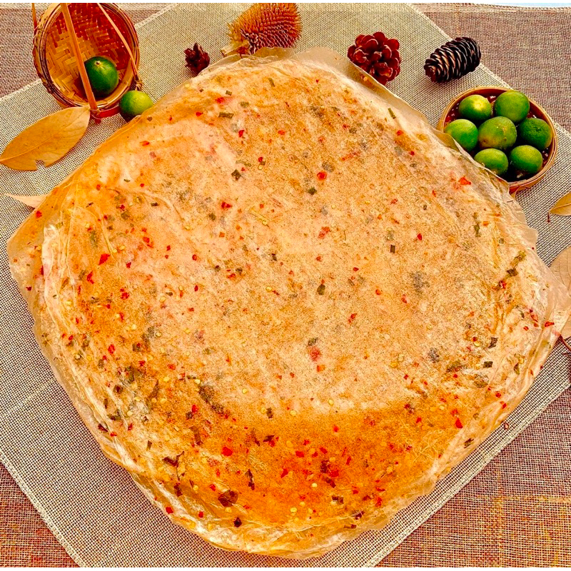 Bánh tráng dẻo tôm cay, dẻo ớt cay chính gốc Tây Ninh, bánh size lớn, dày nhiều tôm 500 gram