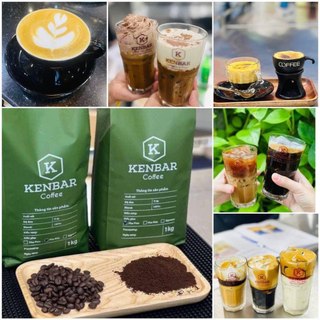 Cà phê kenbar 1kg - cà phê mộc, rang xay nguyên chất robusta / aribica