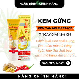 Kem giảm mỡ bụng sau sinh NGANBINH chiết xuất tinh dầu gừng ớt