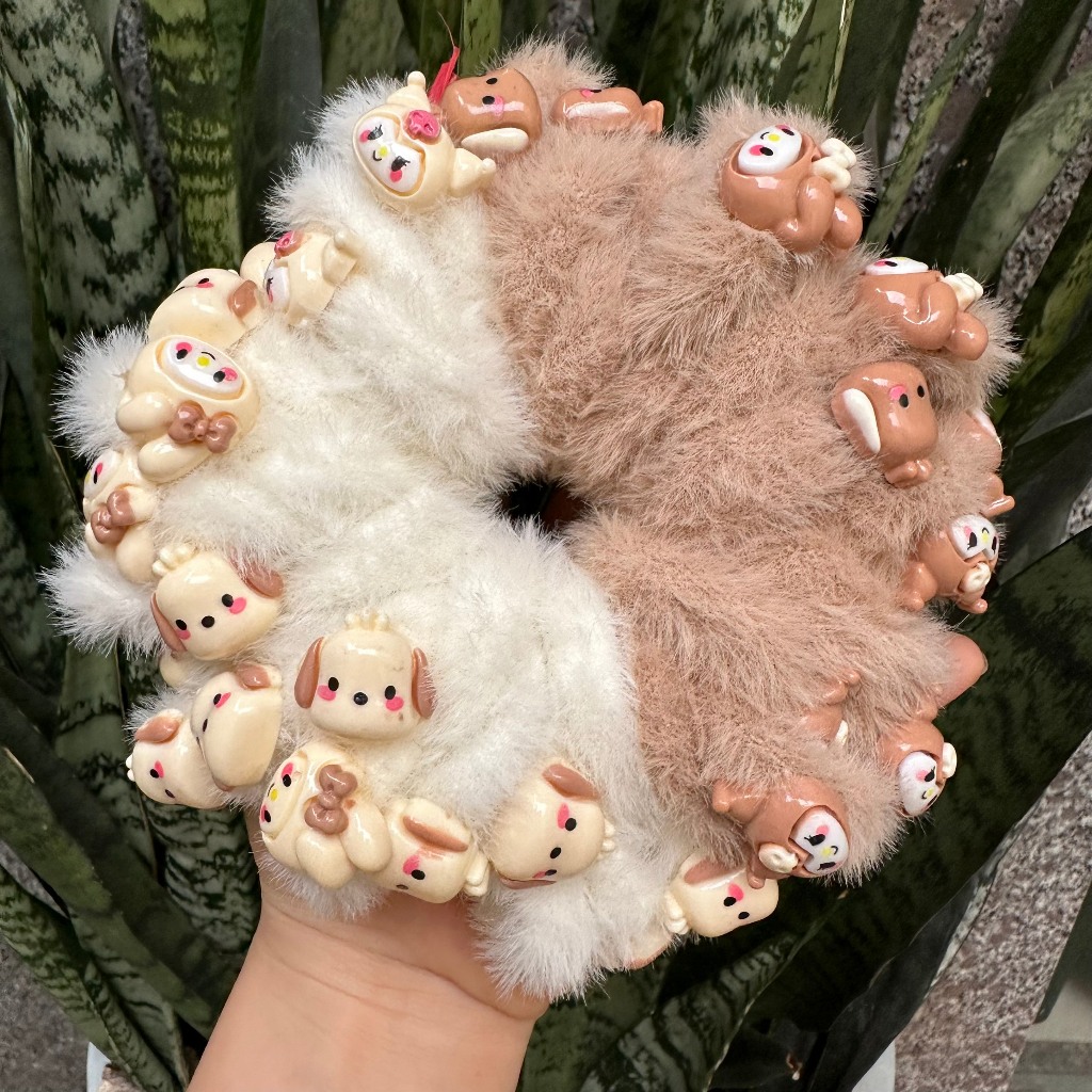 Sỉ Dây Cột Tóc Lông Gấu Nâu Phong Cách Siêu Dễ Thương