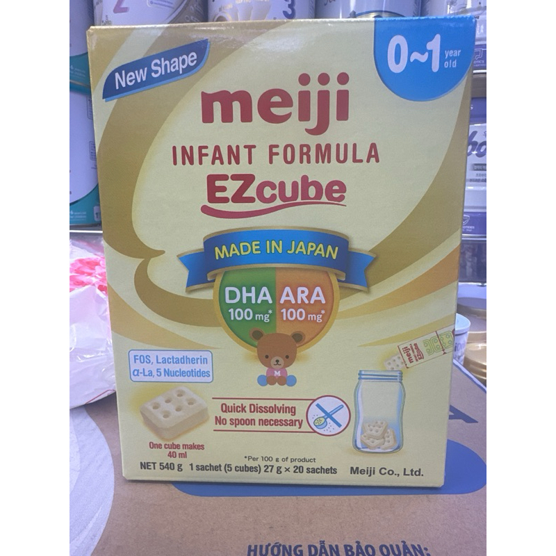 Sữa Meiji thanh Số 0-1 Nhập khẩu Nhật  ( Hộp 20 thanh sữa Meiji 27gam )