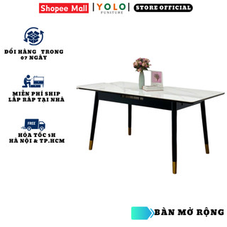Bàn Ăn Mặt Đá Ceramic Thông Minh YoLo. Nhập Khẩu Cao Cấp Hiện Đại, Phù Hợp Căn Hộ Chung Cư Gia Đình