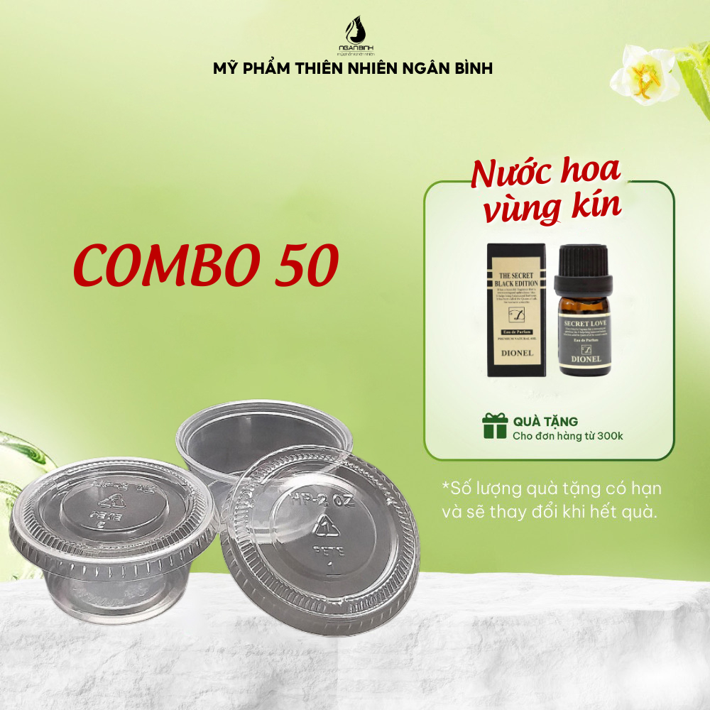 SET 50 hộp (hũ) chén đựng sốt, caramen, nước chấm , nước tương , gia vị(60ml) bằng nhựa có nắp dùng 1 lần cao cấp