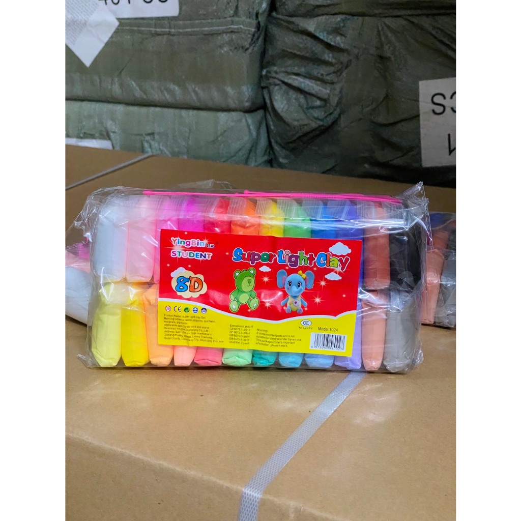 Đất sét tự khô an toàn cho bé không dính tay, dùng để tạo hình và lưu giữ, tặng kèm bộ dao cắt