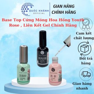 Base top cứng móng hoa hồng youth rose , liên kết gel chính hãng