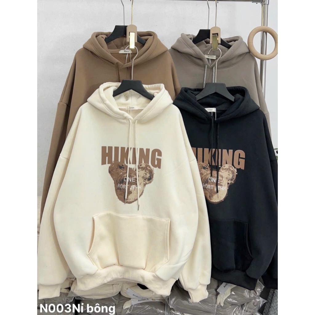 Áo hoodie nam nữ nỉ bông dày dặn 2 mũ chữ thêu cao cấp Áo nỉ bông nhiều màu quảng châu cao cấp CTclothes