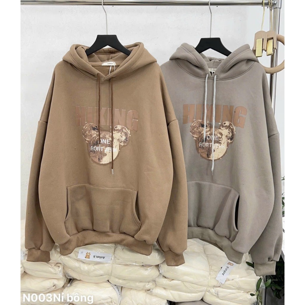 Áo hoodie nam nữ nỉ bông dày dặn 2 mũ chữ thêu cao cấp Áo nỉ bông nhiều màu quảng châu cao cấp CTclothes