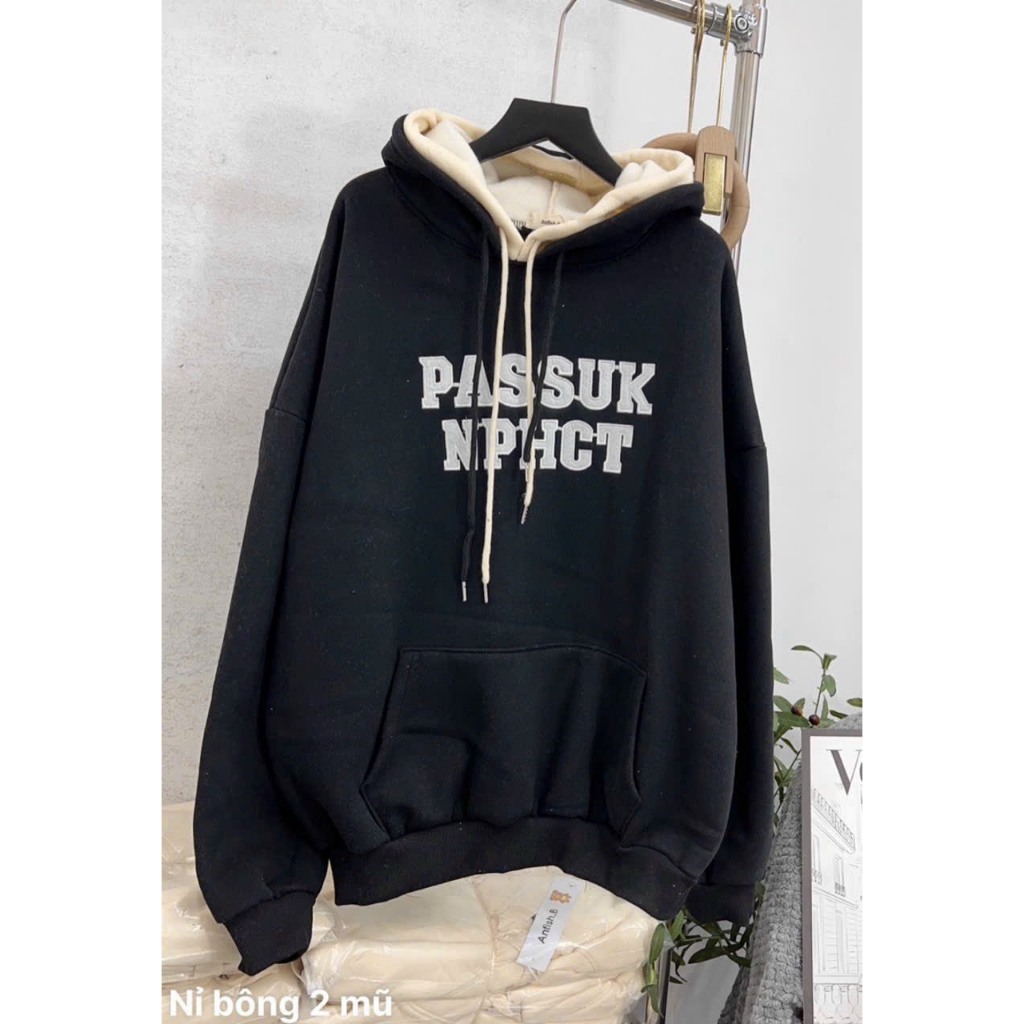 Áo hoodie nam nữ nỉ bông dày dặn 2 mũ chữ thêu cao cấp Áo nỉ bông nhiều màu quảng châu cao cấp CTclothes