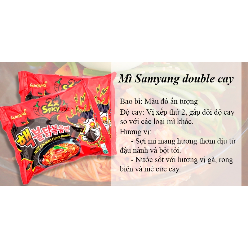 Bịch 5 gói mì SIÊU CAY X2 Samyang Hàn Quốc vị gà