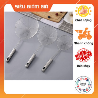 Vợt lẩu, rán chiên, vợt vòng vớt thức ăn cán inox bền đẹp 3 size