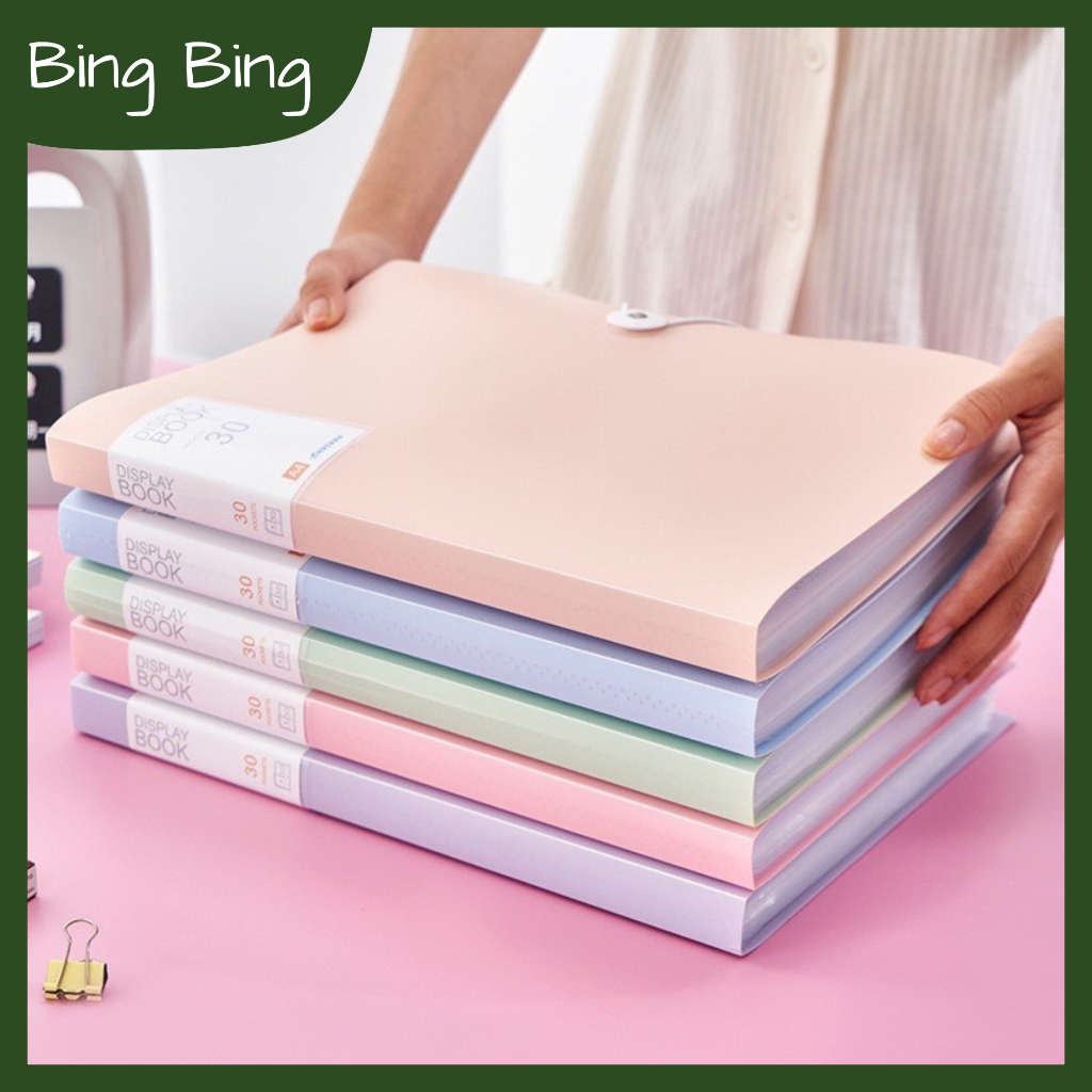 File đựng tài liệu a4 nhiều ngăn Bing Bing, tệp đựng tài liệu 30 lá/ 60 lá chất liệu cao cấp