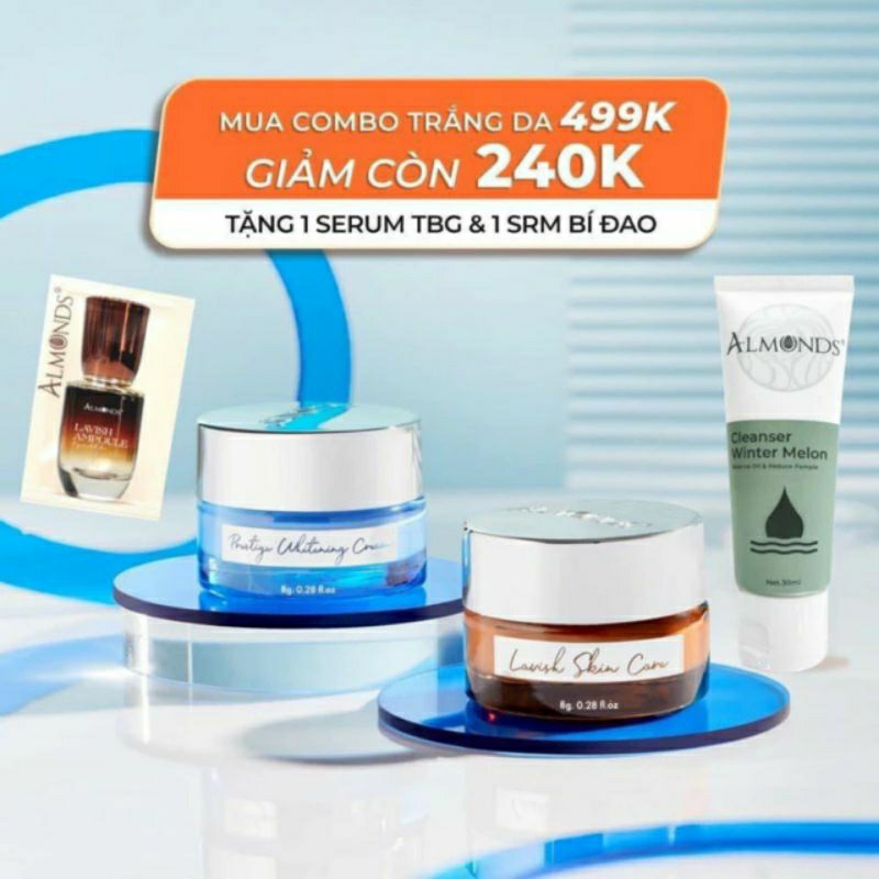 ALMONDS® COMBO KEM SỮA CHUA VÀ SEN TUYẾT(Tặng gói tế bào gốc+sữa rữa mặt bí đao)