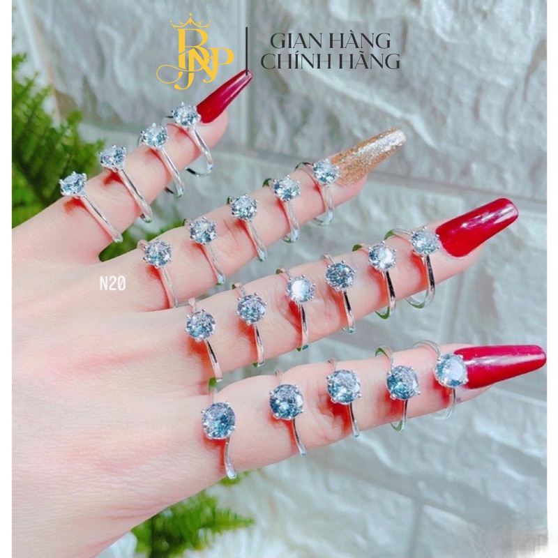 Nhẫn đính đá SIÊU SÁNG ,bạc BNP