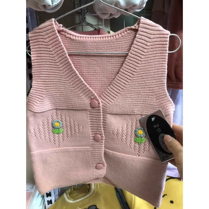 Áo len gile bé gái 3-17kg