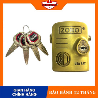 Ổ khóa chụp báo động chống trộm ZORO chìa kiếm vàng đồng - ổ khóa chụp chống cắt toàn diện, chống cắt khoen cửa