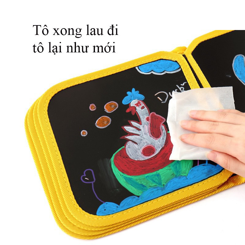 Sổ vẽ tự xoá graffiti phát sáng cho bé mẫu mới tặng kèm bút và bông lau