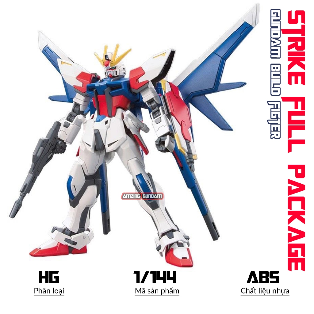 Mô hình Lắp ráp HG Build Strike Gundam Full Package, 1/144 Gunpla, Mô hình nhựa, Đồ chơi xếp hình