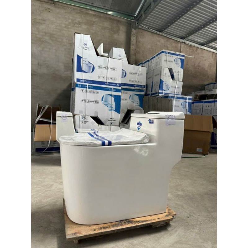 Bồn Cầu lùn 1 Khối 8004 men nano trắng
