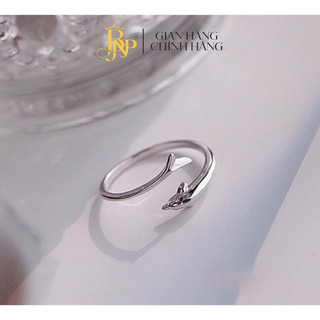 Nhẫn bạc cá heo trơn dáng hở dễ đeo, Bạ BNP