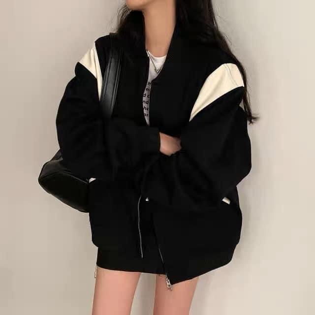 Áo khoác bomber phối vai TG01