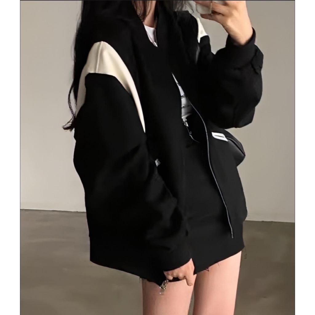 Áo khoác bomber phối vai TG01
