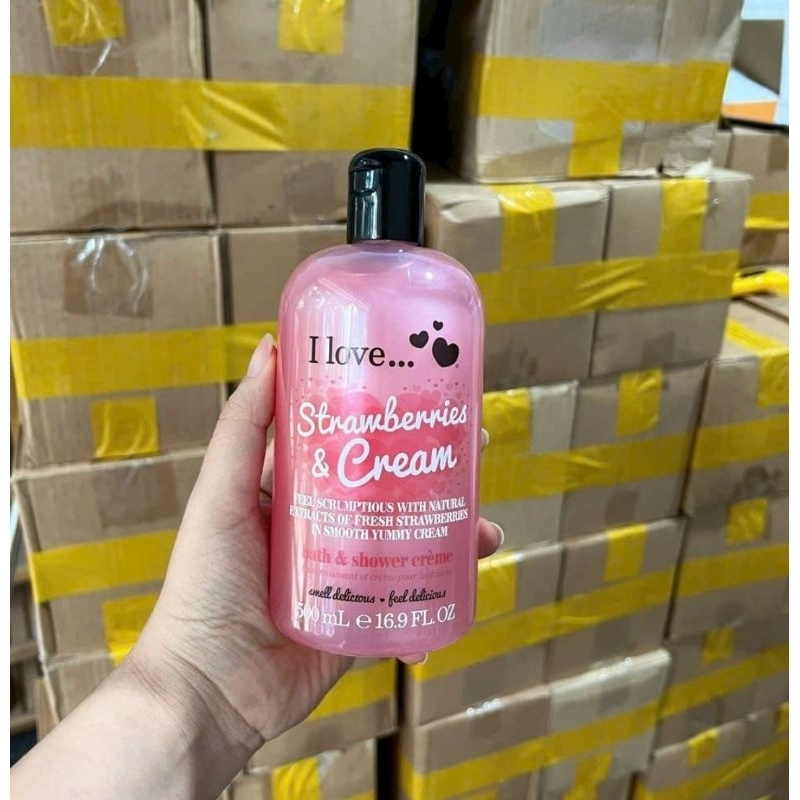 Sữa Tắm Hương Dâu I Love... Bath & Shower Creme Strawberries & Cream 500ml