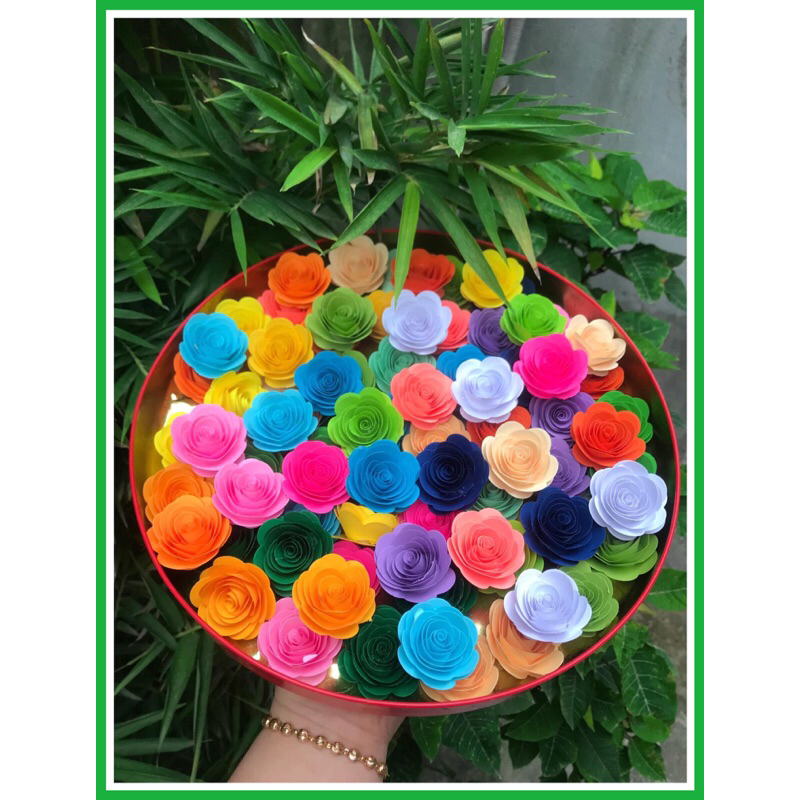 Bịch 10 bông hồng xoắn 5cm trang trí bánh kem,bó hoa