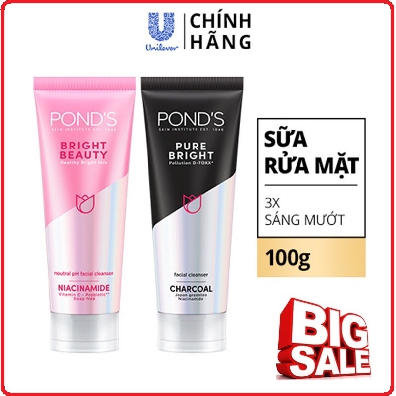 Sữa Rửa Mặt Trắng Hồng Ponds White Beauty 100g