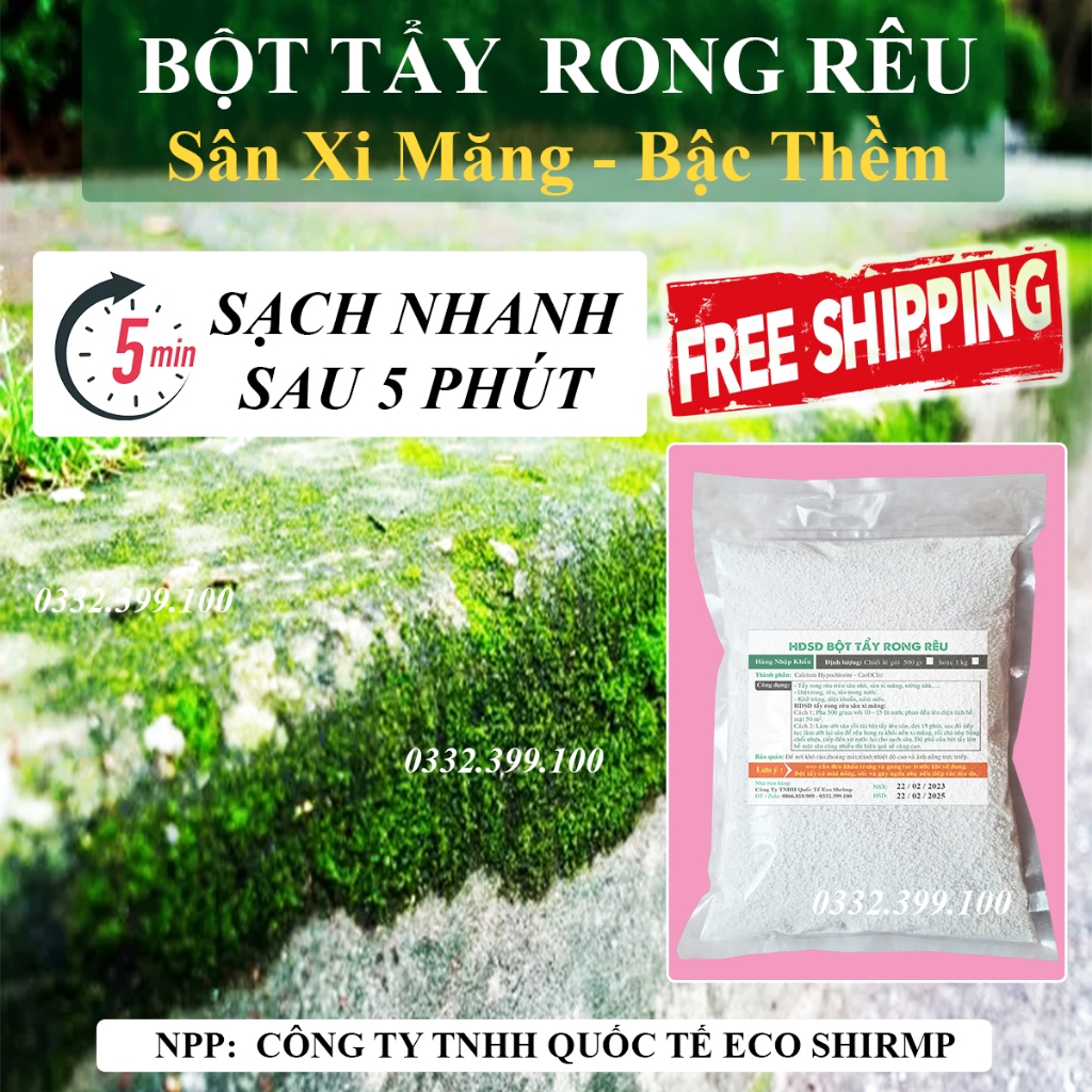 Bột Mịn Nhiễn Tẩy Rong Rêu Sân Xi Măng 1 Túi 500gr