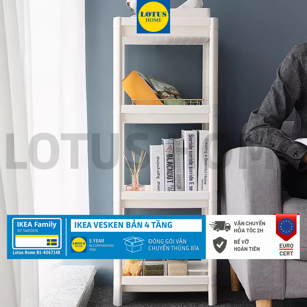 IKEA kệ 4 tầng cố định IKEA VESKEN
