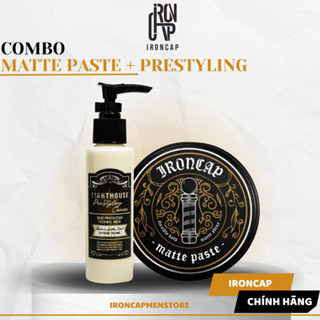  Combo Sáp vuốt tóc Ironcap Mattee Paste và Prestyling Cream - Ironcap Combo 