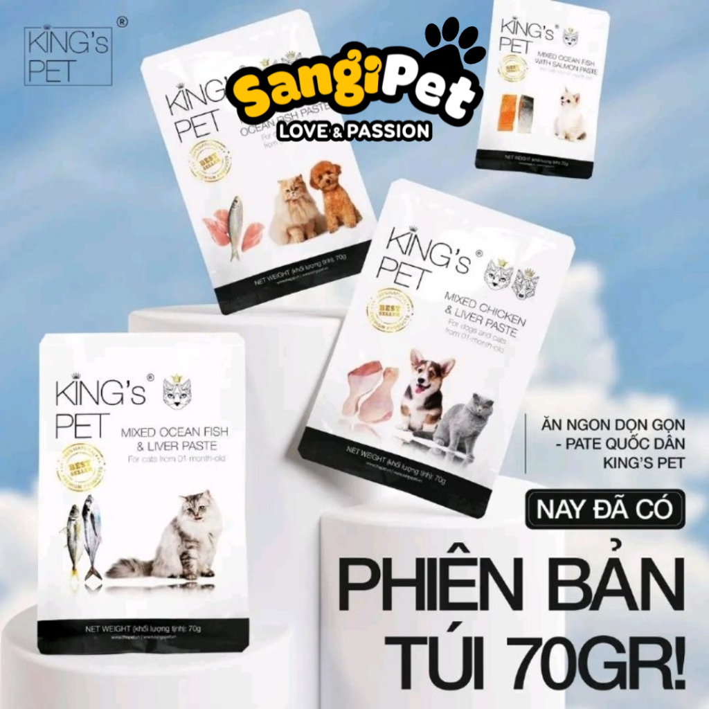 Pate King Pet gói 70gr siêu tiện lợi, Pate King's Pet dạng túi nhỏ