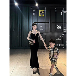 Váy Hai Dây Đen Dáng Dài Siêu Xinh Mã HHCL120