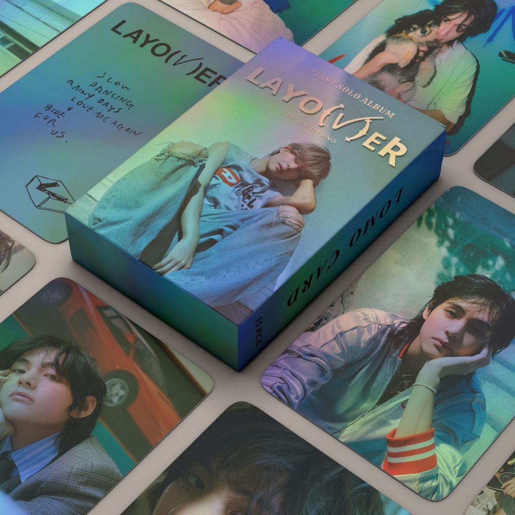 Set 55 lomo card Bts V - Layover Hologram 2023