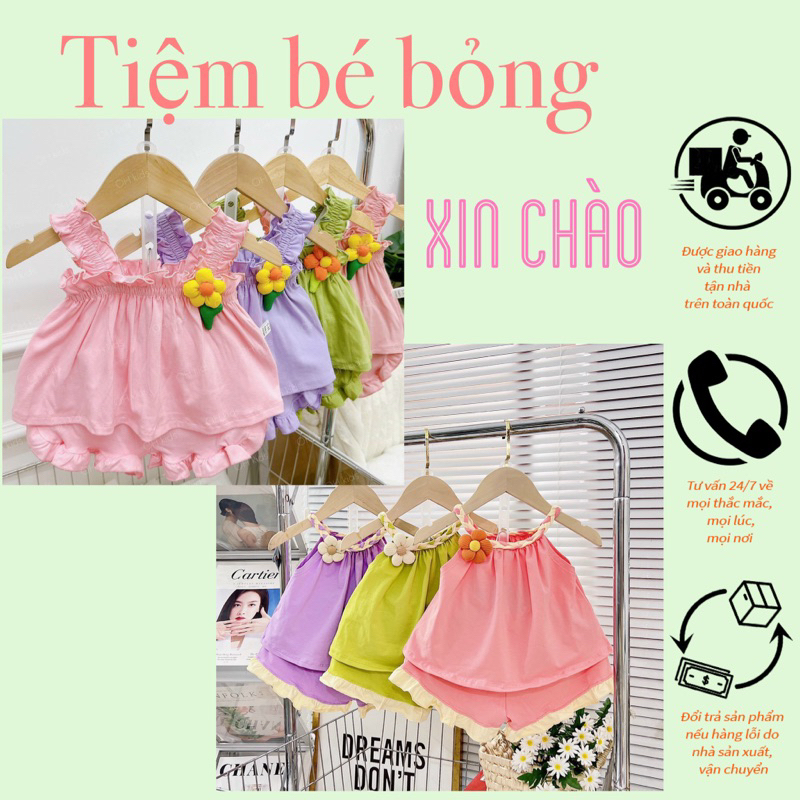 (SALE HOT) Bộ 2 dây hoa Cotton cho bé gái