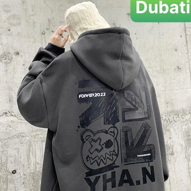 ÁO KHOÁC HOODIE LÓT NHUNG TAY DÀI OVERSIZE IN MŨI TÊN CAO CẤP NHẬT BẢN 2024 - DUBATI FASHION