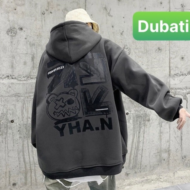 ÁO KHOÁC HOODIE LÓT NHUNG TAY DÀI OVERSIZE IN MŨI TÊN CAO CẤP NHẬT BẢN 2024 - DUBATI FASHION