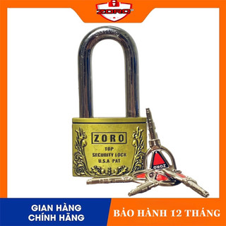 Ổ khoá càng dài ZORO chìa tròn 6 phân càng dài làm từ thép hardened chống gỉ chống nước,chìa tròn chống bẻ khoá