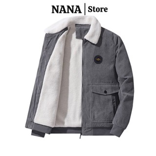 Áo khoác nam nhung tăm cao cấp áo bomber nam lót lông mùa đông phụ kiện thời trang hàn quốc