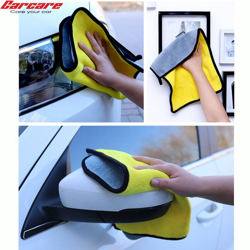Khăn lau rửa xe chuyên dụng 2 lớp Microfiber siêu thấm siêu mịn vệ sinh ô tô, xe máy- bettercar