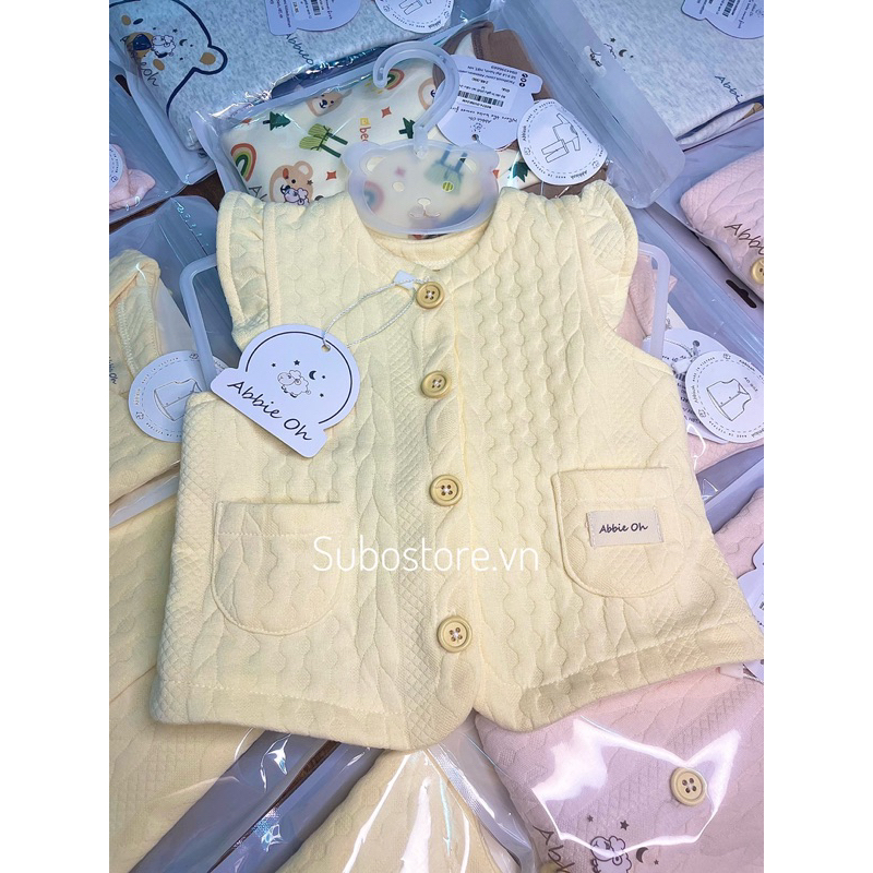 ABBIOEH Áo gile xinh xắn dễ thương chất liệu cotton len cho bé trai bé gái Áo ghile cho bé trai bé gái