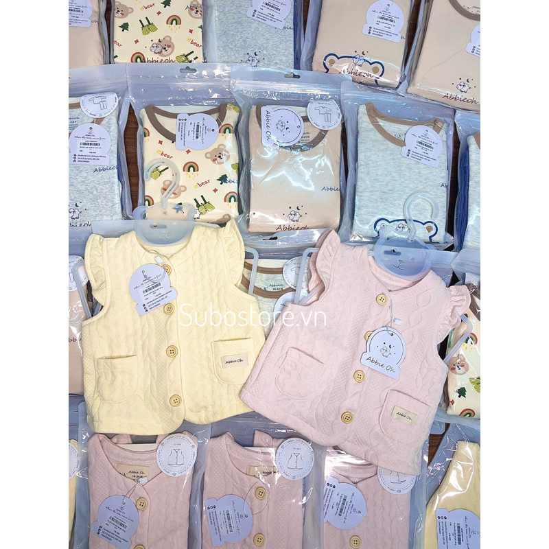 ABBIOEH Áo gile xinh xắn dễ thương chất liệu cotton len cho bé trai bé gái Áo ghile cho bé trai bé gái