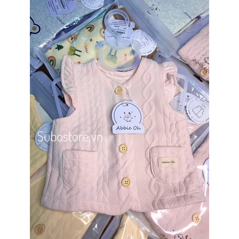 ABBIOEH Áo gile xinh xắn dễ thương chất liệu cotton len cho bé trai bé gái Áo ghile cho bé trai bé gái