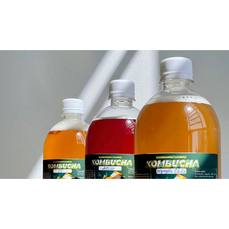Trà lên men Kombucha 1 Lít/500ml - chứa lợi khuẩn,men vi sinh