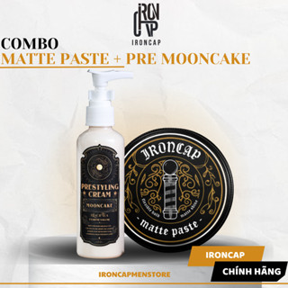 Combo Xịt Tạo Phồng Tóc Prestyling MoonCake - Sáp Vuốt Tóc Ironcap Matte Paste